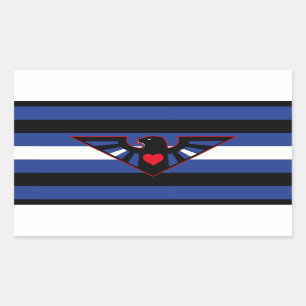 Sticker Rectangulaire Drapeau de la Fierté d'aigle en cuir