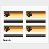 Sticker Rectangulaire Drapeau de la fierté de l'ours gay (Feuille)