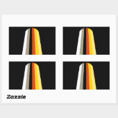 Sticker Rectangulaire Drapeau de la Fierté des cheveux longs (Feuille)