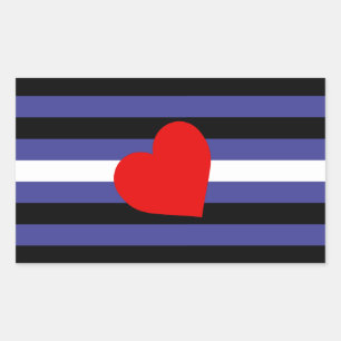 Sticker Rectangulaire Drapeau de la Fierté en cuir