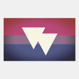 Sticker Rectangulaire Drapeau de la fierté et du symbole bisexuel -