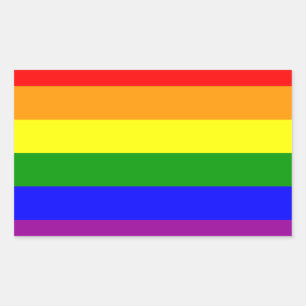 Sticker Rectangulaire Drapeau de la fierté gay / Drapeau arc-en-ciel