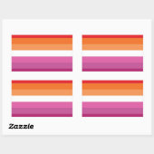 Sticker Rectangulaire Drapeau de la fierté lesbienne (Feuille)