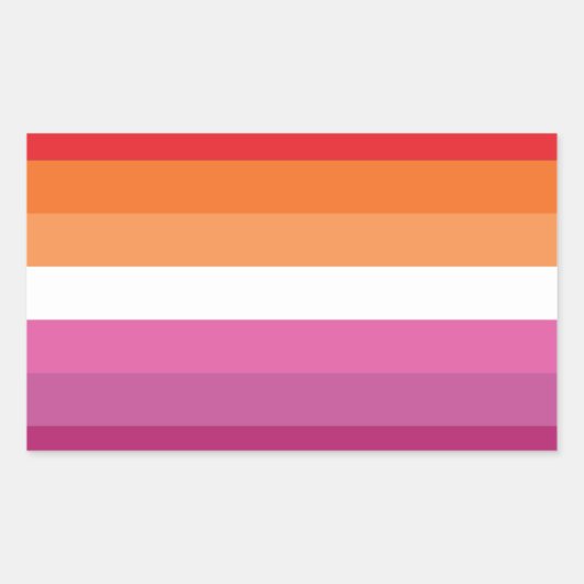 Sticker Rectangulaire Drapeau de la fierté lesbienne (Devant)
