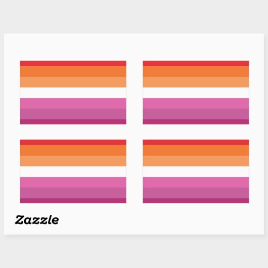 Sticker Rectangulaire Drapeau de la fierté lesbienne (Feuille)