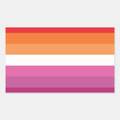 Sticker Rectangulaire Drapeau de la fierté lesbienne (Devant)