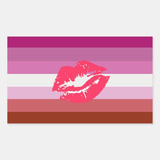 Sticker Rectangulaire Drapeau de la fierté lesbienne (Devant)