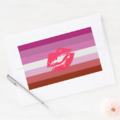 Sticker Rectangulaire Drapeau de la fierté lesbienne (Enveloppe)