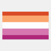 Sticker Rectangulaire Drapeau de la fierté lesbienne (5 bandes) (Devant)
