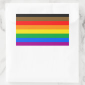Sticker Rectangulaire Drapeau de la fierté LGBT à 8 bandes (Sac)