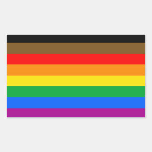 Sticker Rectangulaire Drapeau de la fierté LGBT à 8 bandes