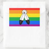 Sticker Rectangulaire Drapeau de la fierté LGBTQ+ (Sac)