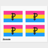 Sticker Rectangulaire Drapeau de la fierté Pansexual (Feuille)