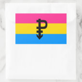 Sticker Rectangulaire Drapeau de la fierté Pansexual (Sac)