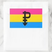 Sticker Rectangulaire Drapeau de la fierté Pansexual (Sac)