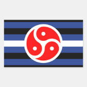 Sticker Rectangulaire Drapeau de la Fierté Pratique en Cuir (Devant)