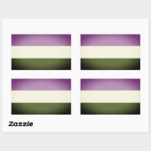 Sticker Rectangulaire Drapeau de la fierté queer (Feuille)