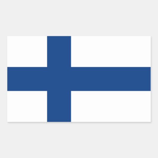 Sticker Rectangulaire Drapeau de la Finlande (Devant)
