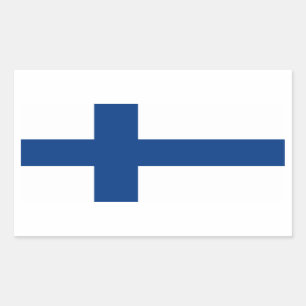 Sticker Rectangulaire Drapeau de la Finlande