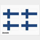 Sticker Rectangulaire Drapeau de la Finlande (Feuille)