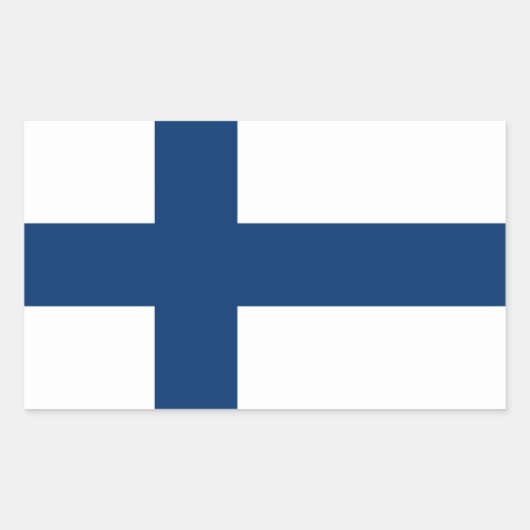Sticker Rectangulaire Drapeau de la Finlande (Devant)