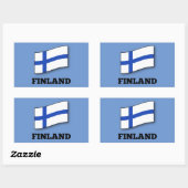 Sticker Rectangulaire Drapeau de la Finlande (Feuille)