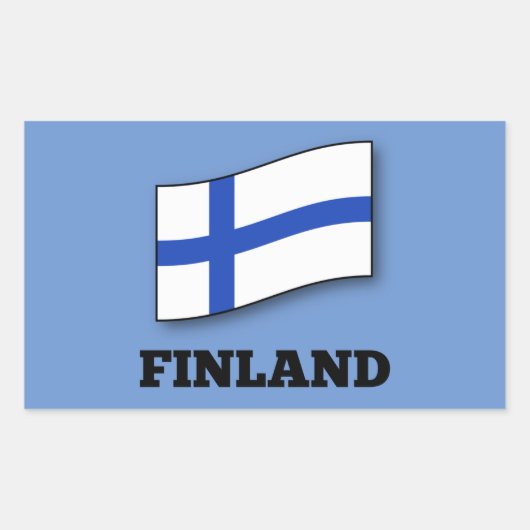 Sticker Rectangulaire Drapeau de la Finlande (Devant)