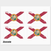 Sticker Rectangulaire Drapeau de la Floride Grunge (Feuille)