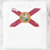Sticker Rectangulaire Drapeau de la Floride Grunge (Sac)