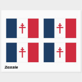 Sticker Rectangulaire Drapeau de la France libre (Feuille)