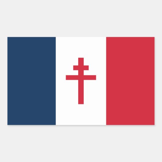 Sticker Rectangulaire Drapeau de la France libre (Devant)