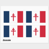 Sticker Rectangulaire Drapeau de la France libre (Feuille)