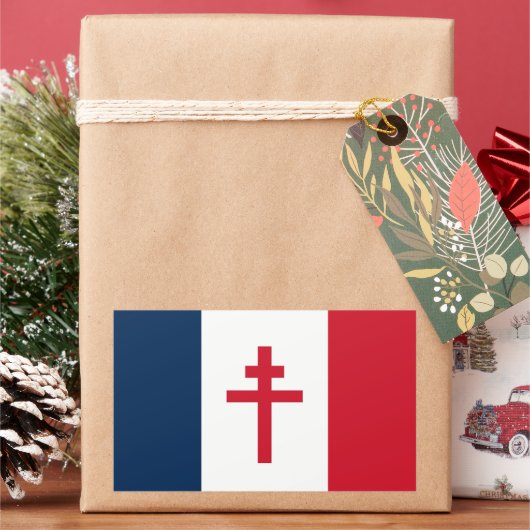 Sticker Rectangulaire Drapeau de la France libre (vacances)