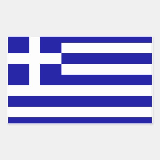 Sticker Rectangulaire Drapeau de la Grèce (Devant)