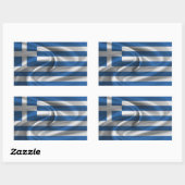 Sticker Rectangulaire Drapeau de la Grèce (Feuille)