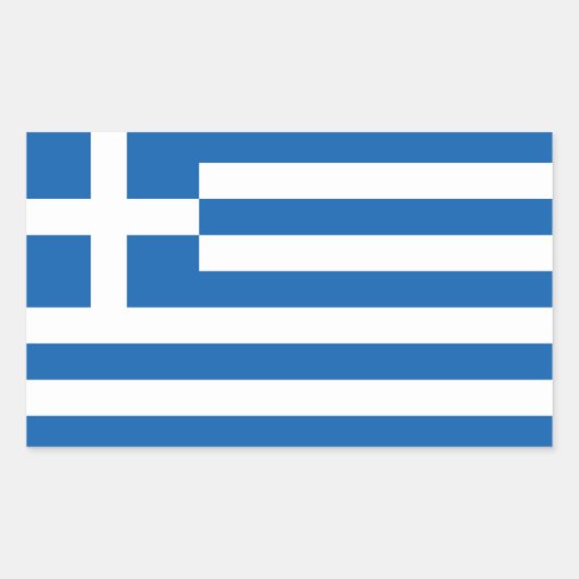 Sticker Rectangulaire Drapeau de la Grèce (Devant)