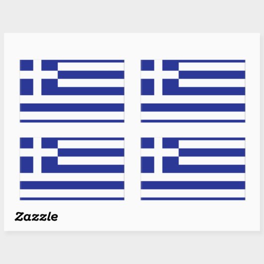 Sticker Rectangulaire Drapeau de la Grèce (Feuille)
