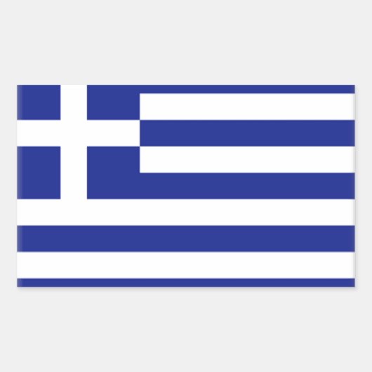 Sticker Rectangulaire Drapeau de la Grèce (Devant)