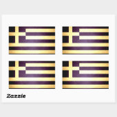 Sticker Rectangulaire Drapeau de la Grèce embrassée par Sun (Feuille)
