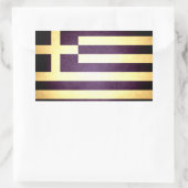 Sticker Rectangulaire Drapeau de la Grèce embrassée par Sun (Sac)