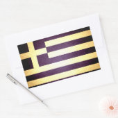 Sticker Rectangulaire Drapeau de la Grèce embrassée par Sun (Enveloppe)