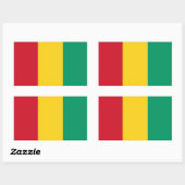 Sticker Rectangulaire Drapeau de la Guinée (Feuille)