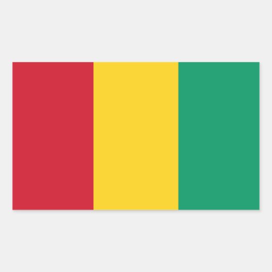 Sticker Rectangulaire Drapeau de la Guinée (Devant)