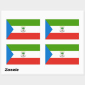Sticker Rectangulaire Drapeau de la Guinée équatoriale (Feuille)