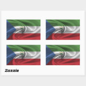 Sticker Rectangulaire Drapeau de la Guinée équatoriale (Feuille)