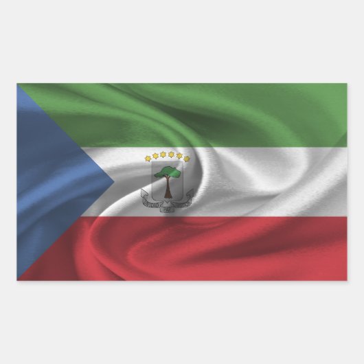 Sticker Rectangulaire Drapeau de la Guinée équatoriale (Devant)