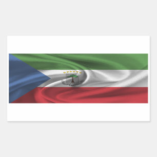 Sticker Rectangulaire Drapeau de la Guinée équatoriale