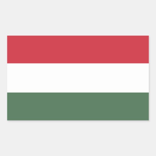 Sticker Rectangulaire Drapeau de la Hongrie (Devant)