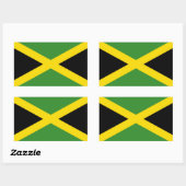 Sticker Rectangulaire Drapeau de la Jamaïque (Feuille)