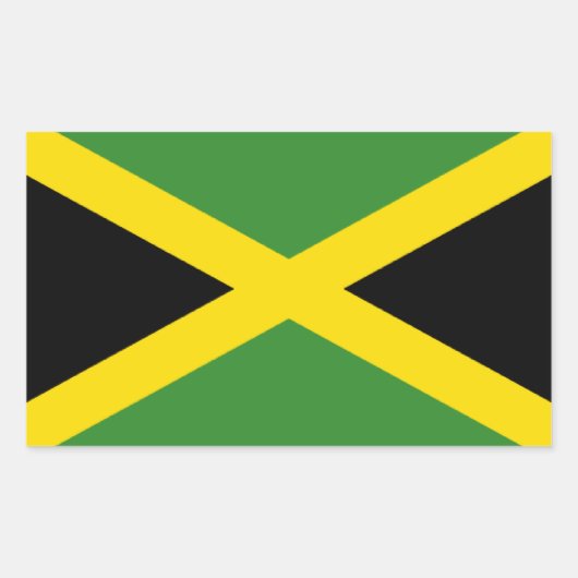 Sticker Rectangulaire Drapeau de la Jamaïque (Devant)